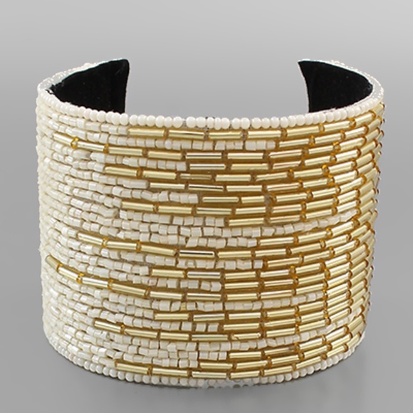Twotone Bead Wide Cuff - Picture 2 of 2